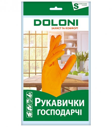 DOLONI Перчатки хозяйственные УНИВЕРСАЛЬНЫЕ латексные (S) 4544