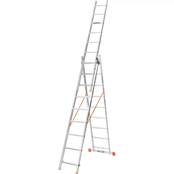 BLUETOOLS Лестница алюминиевая 3-х секционная (3х9 ступенек) 5,88м. 160-9006
