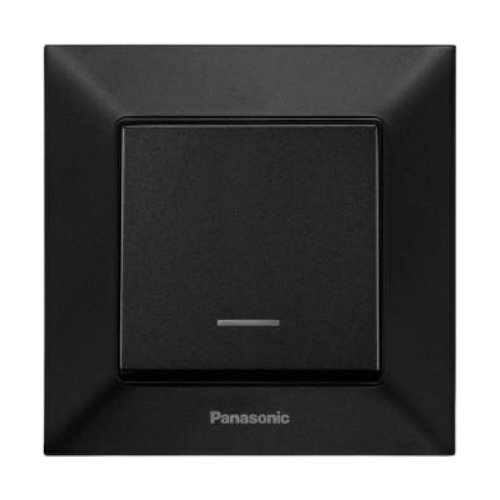 Panasonic Arkedia Slim Выключатель внутр. 1-й с подсветкой (черный) WNTC0002-2BL