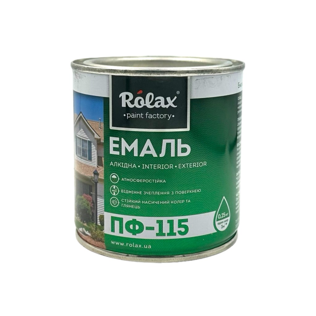 ROLAX Емаль алкідна ПФ-115 0,25кг. (СІРА)