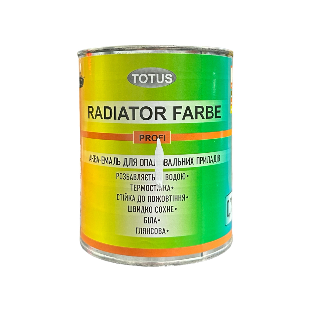 TOTUS RADIATOR FARBE Эмаль акриловая ДЛЯ РАДИАТОРОВ 0,75л. (БЕЛАЯ)