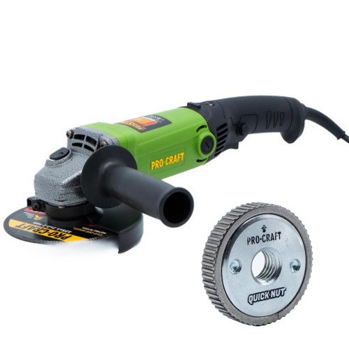 PROCRAFT КШМ мережева Ø125мм 860W (рег. оборот.) PW1200E+  Швидкозатискна гайка Procraft M14