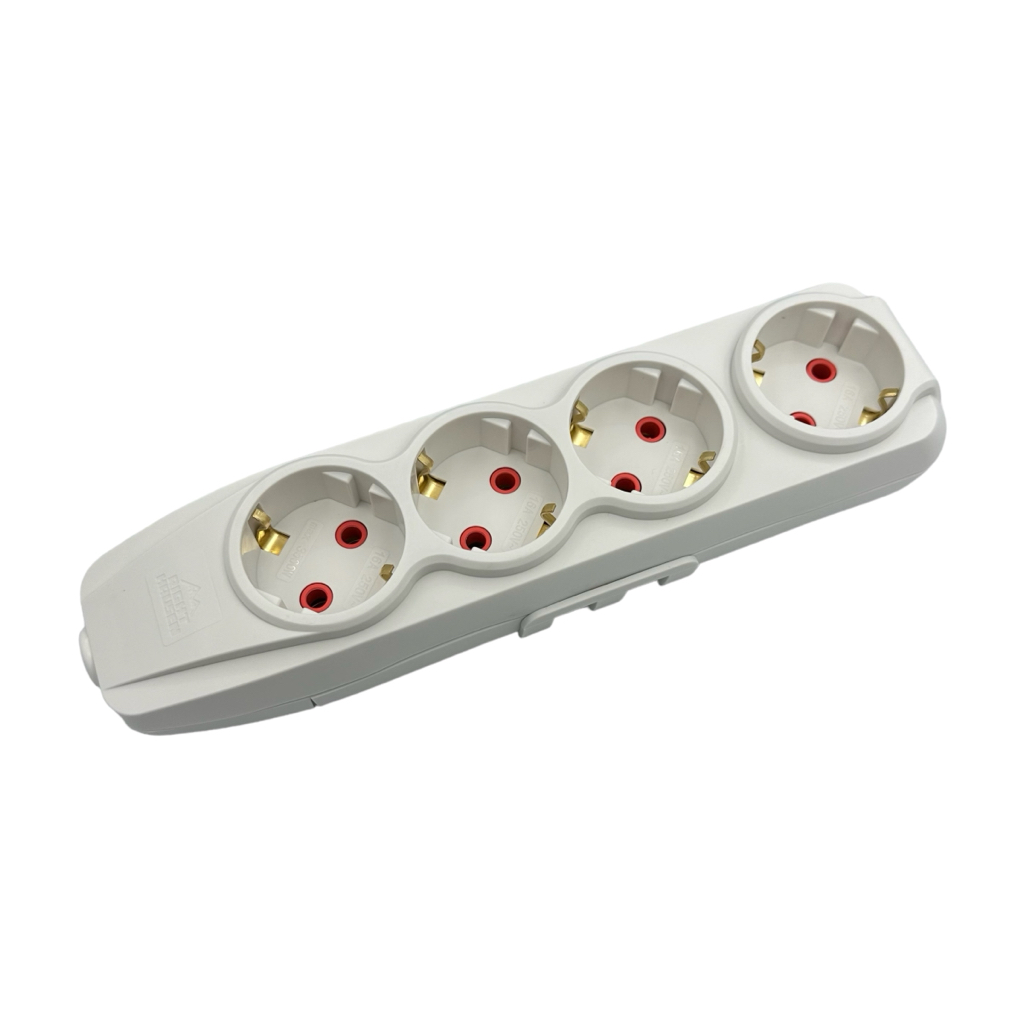 RightHausen KRIS Колодка для удлинителя 16A IP20 4-я з/з (белая) HN-082071