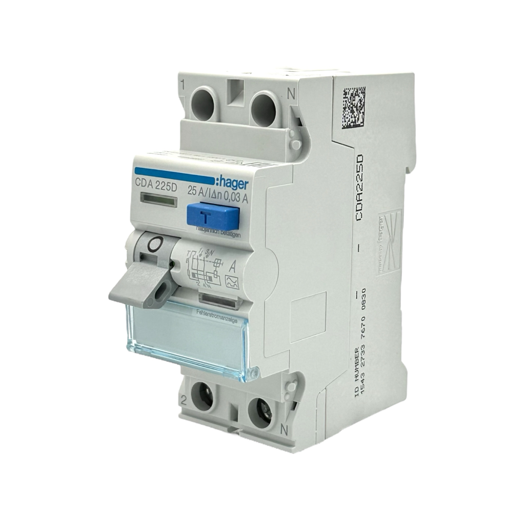 Hager Дифреле (ПЗВ) 1P+N, 25A, 30mA, 6kА CDA225D