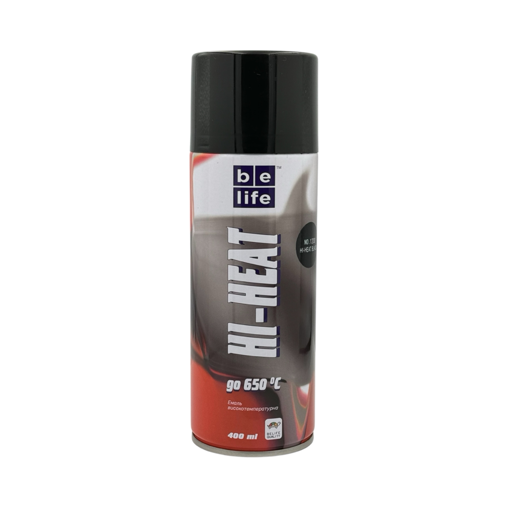 BeLife Hi-Heart Paint Краска аэрозольная жаропрочная 650°C №1200 (чёрная) 400 мл.