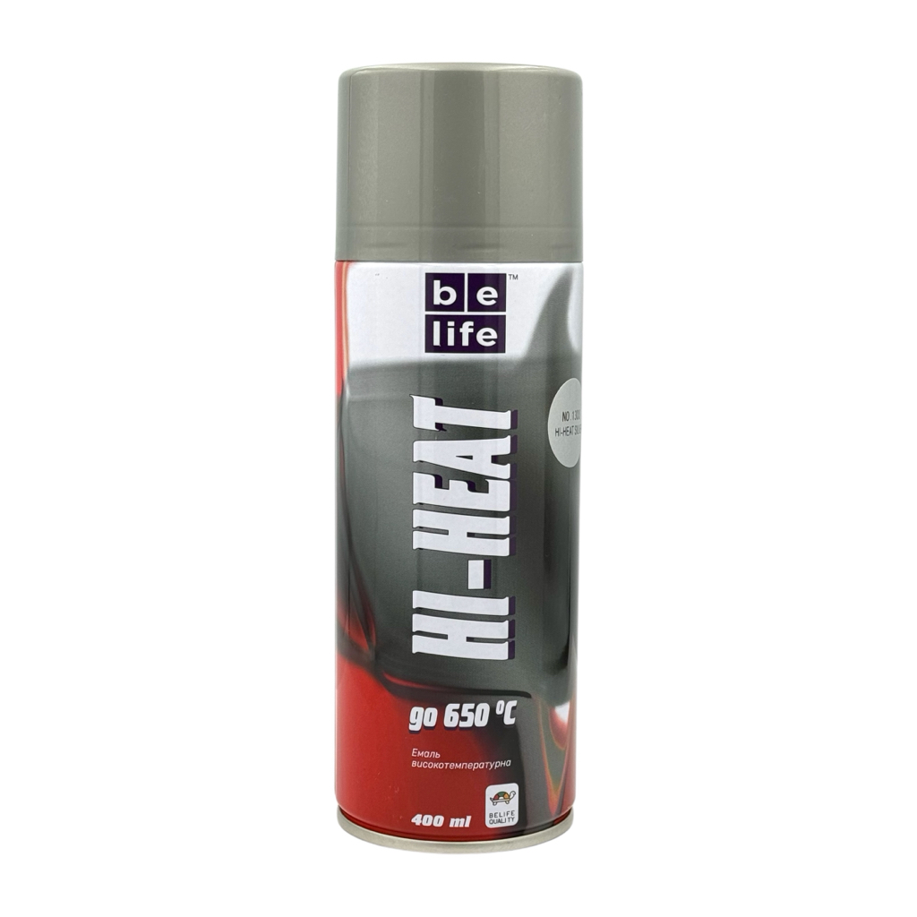 BeLife Hi-Heart Paint Фарба аерозольна жаростійка 650°C №1300 (срібло) 400 мл.