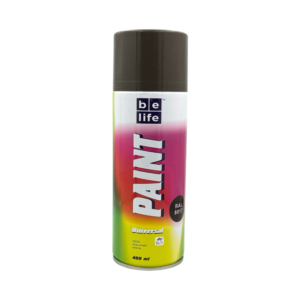 BeLife Paint Universal Краска универсальная аэрозольная №8017 (тёмно-коричневая) 400 мл.