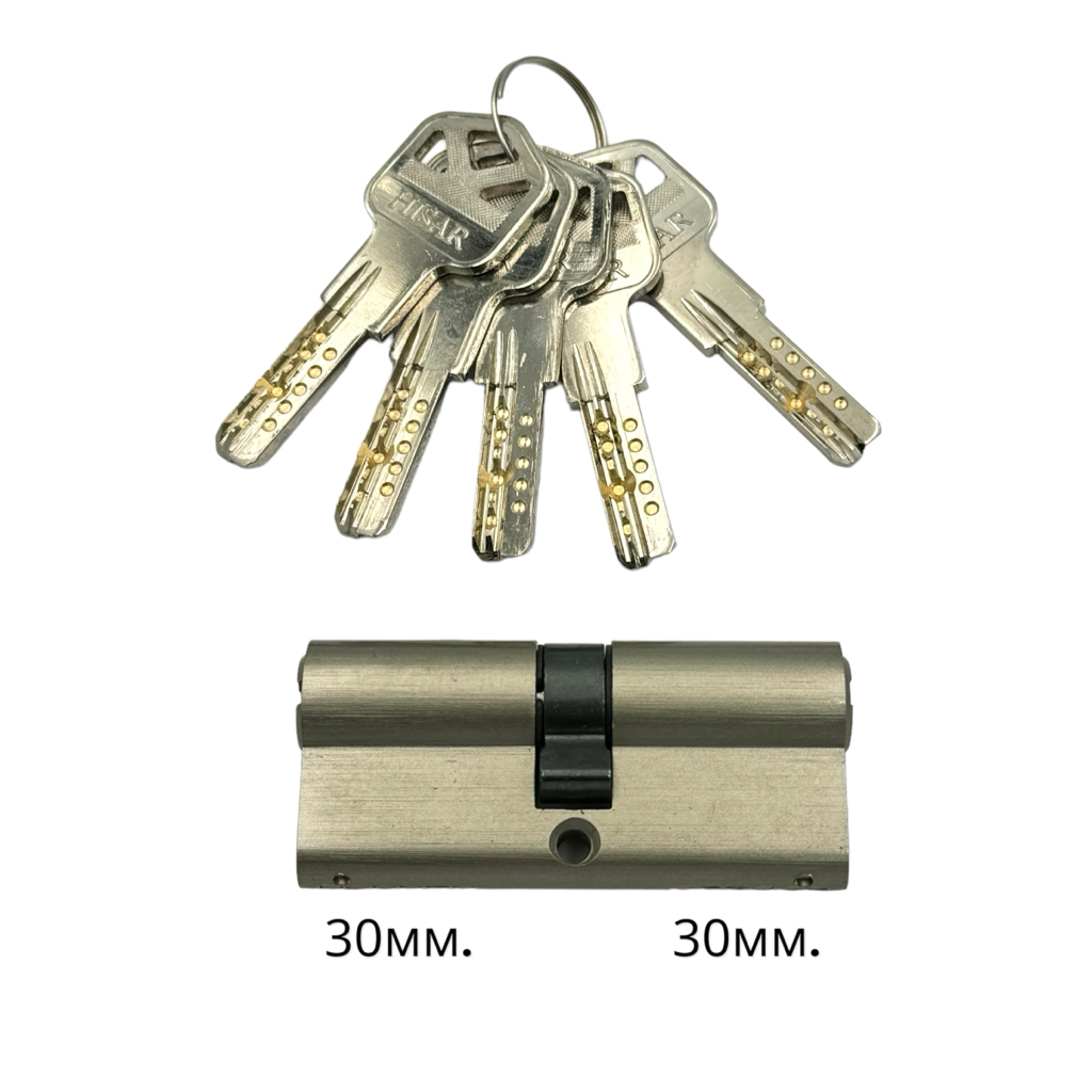 HISAR Цилиндр ключ-ключ 30*30 (никель) BC-60(30*30)