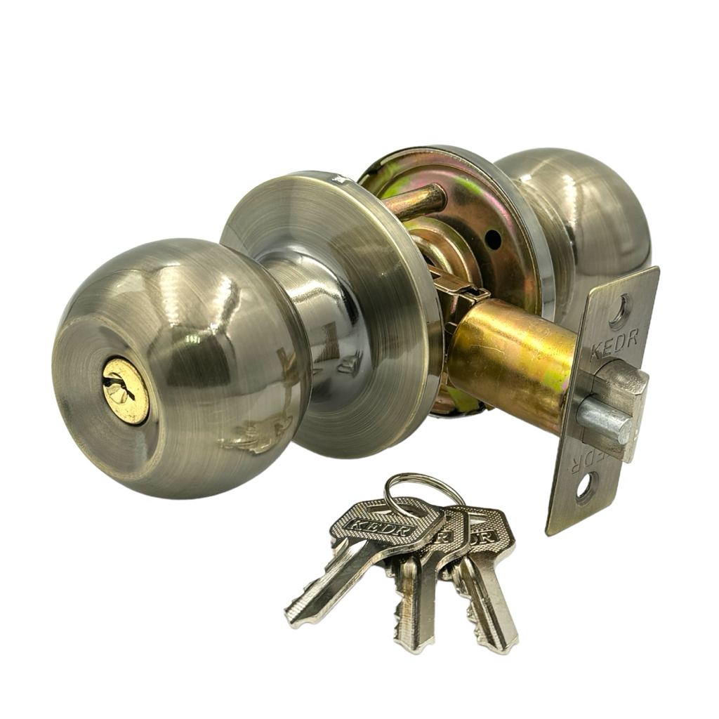 KEDR Защелка врезная с ручками (БРОНЗА) D672ET-AB