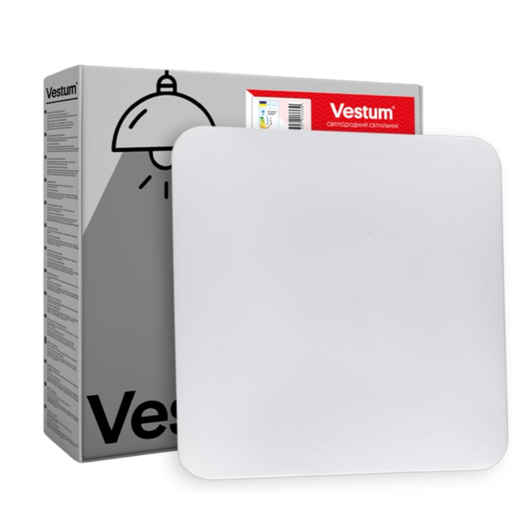 Vestum QUATRO LED-Світильник 24W 2100Lm 4000K 330*330*60мм. без пульта (білий мат) VS-80065