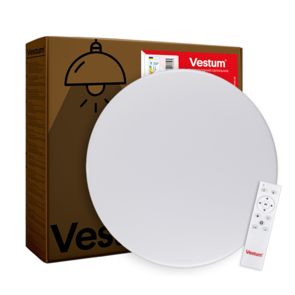 Vestum SIMPLE LED-Світильник 96W 7500Lm 3000-6000K 480*65мм. з пультом (білий мат) VS-81045