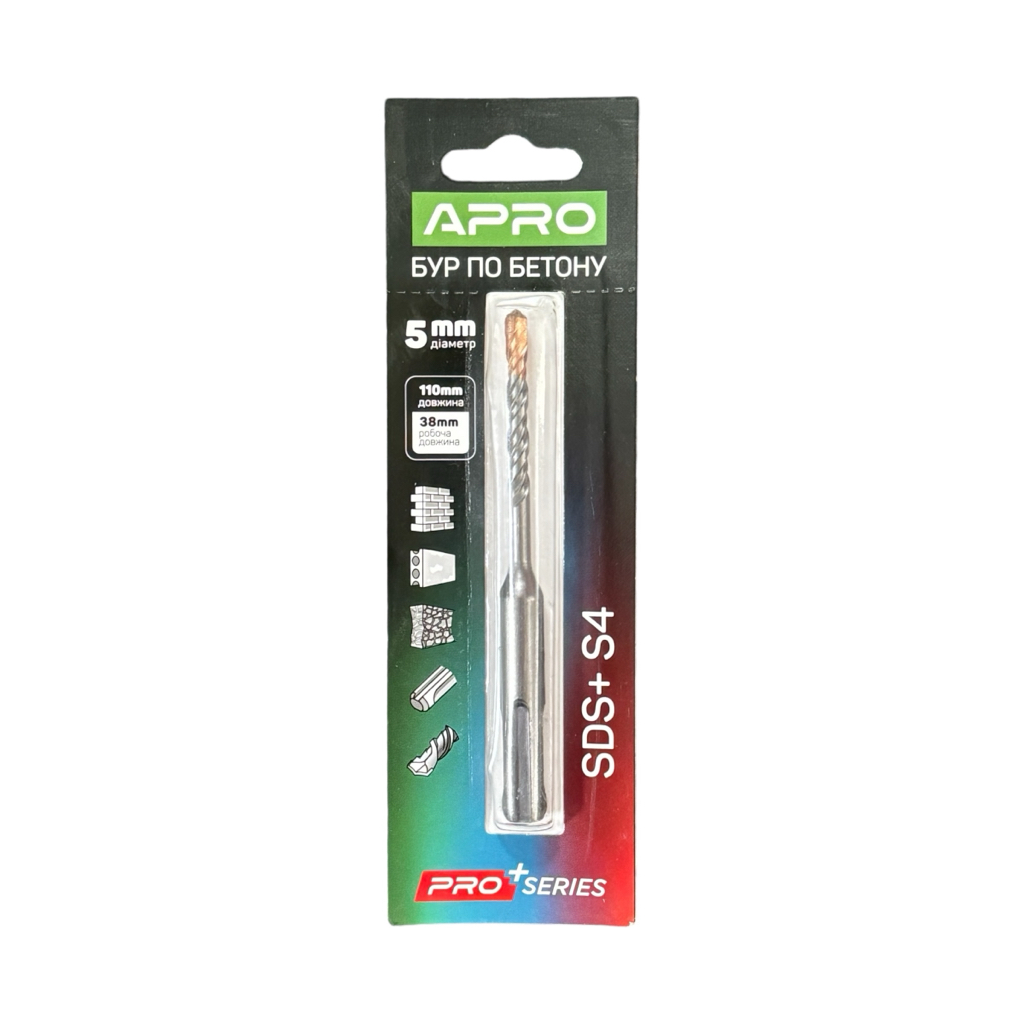 APRO PRO SERIES Бур по бетону SDS PLUS HQ S4 Ø5x110мм 815140