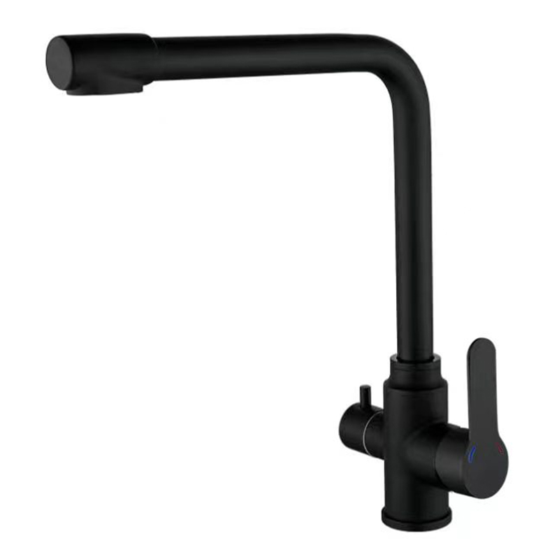 ZERIX DAX-021 BLACK  Змішувач для кухні під фільтр (хром/сірий вилив)