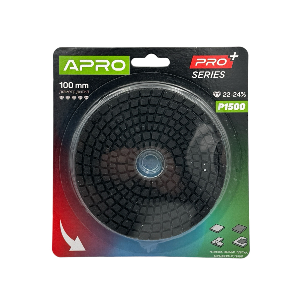 APRO PRO Круг шліфувальний для плитки (черепашка) Ø100мм. P1500 812182