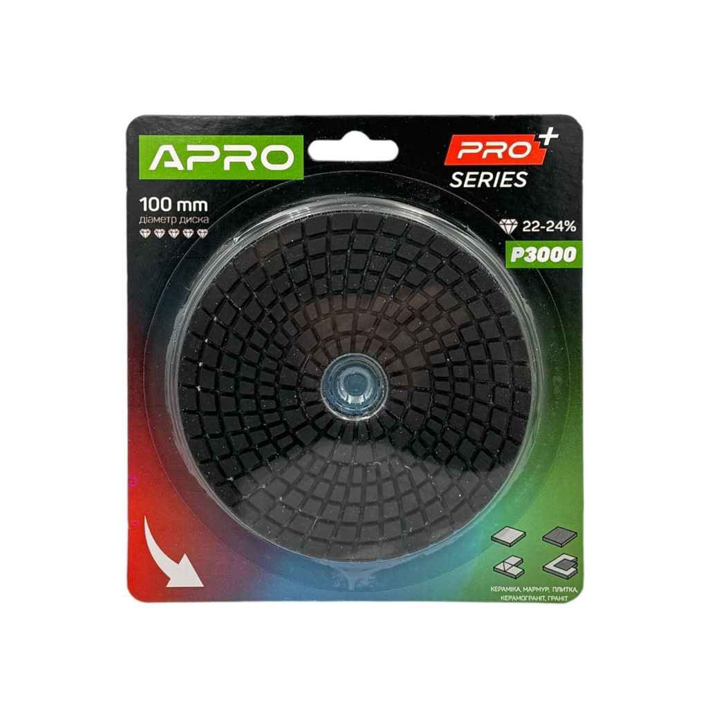 APRO PRO Круг шліфувальний для плитки (черепашка) Ø100мм. P3000 812183