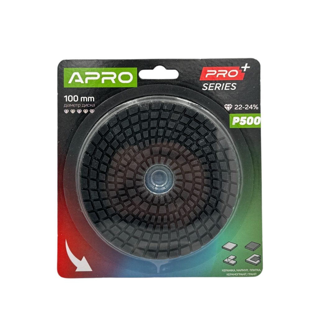 APRO PRO Круг шліфувальний для плитки (черепашка) Ø100мм. P500 812179