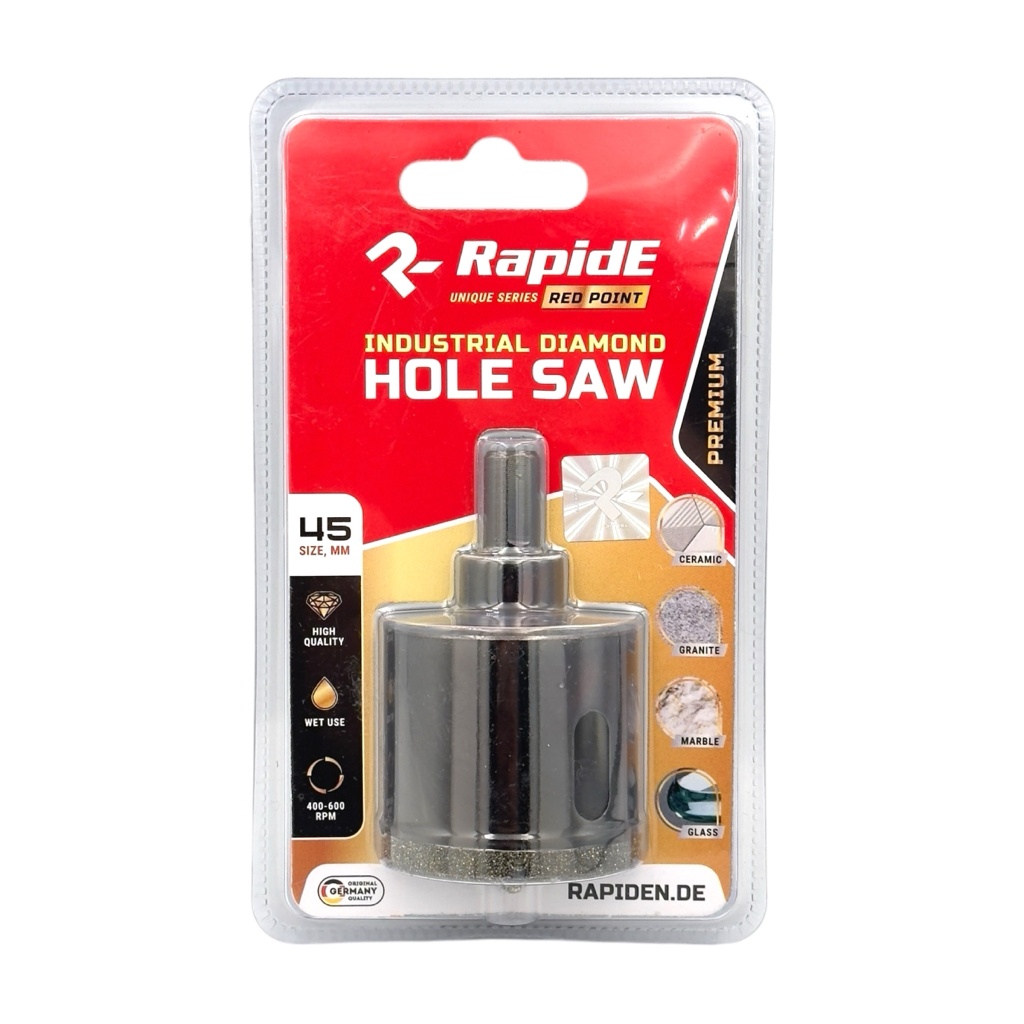RAPIDE Red Point Коронка алмазная по керамограниту с направляющей (45мм.)