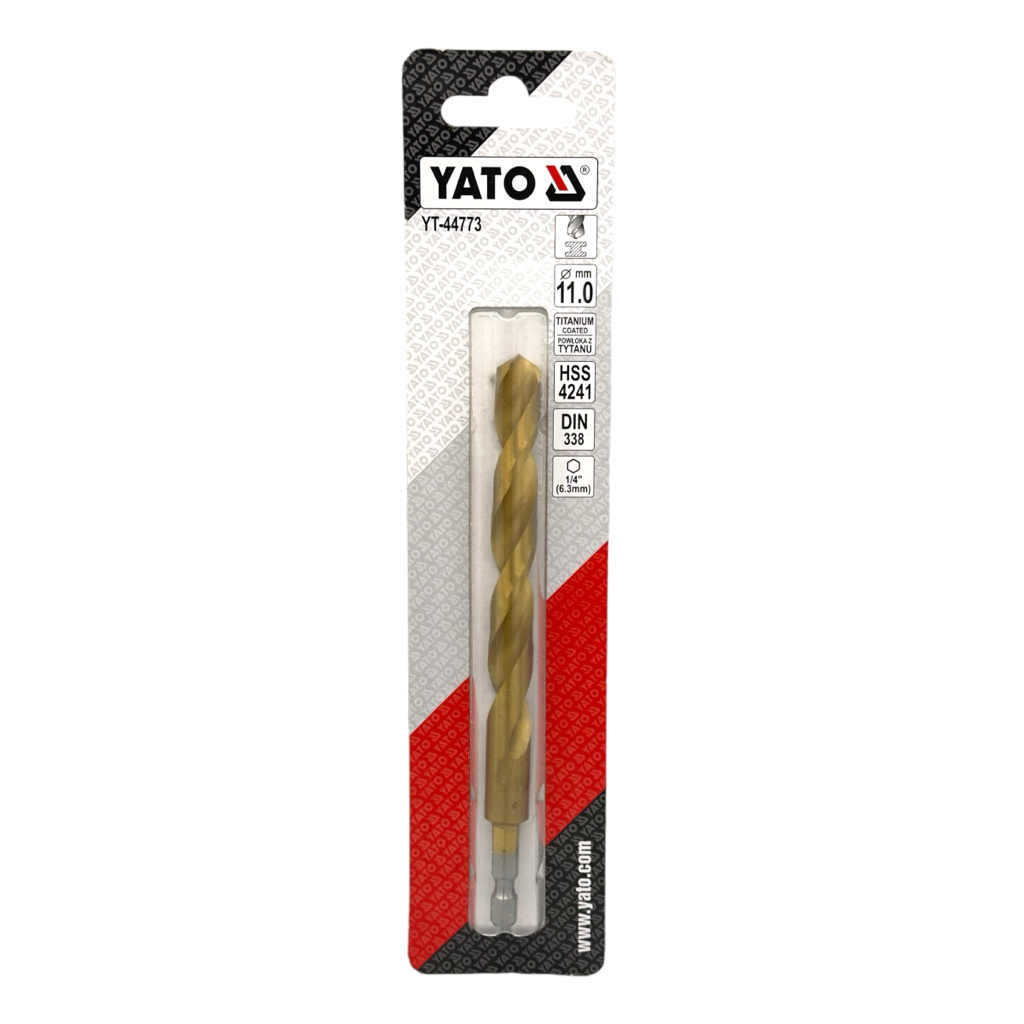YATO Сверло по металлу титановое HSS-TIN, Ø11мм., L=142мм., HEX-1/4