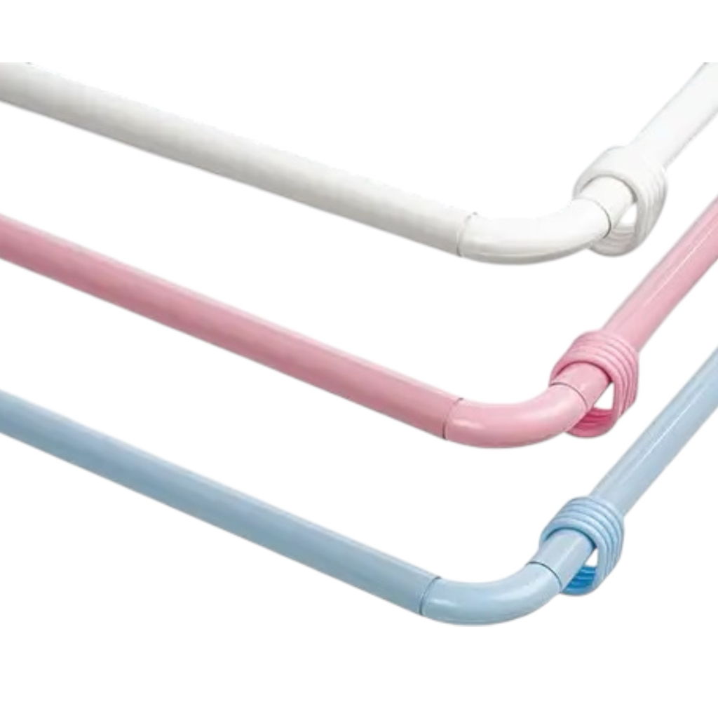 BANIOHOME Штанга кутова для ванни 80cm-80cm (біла)
