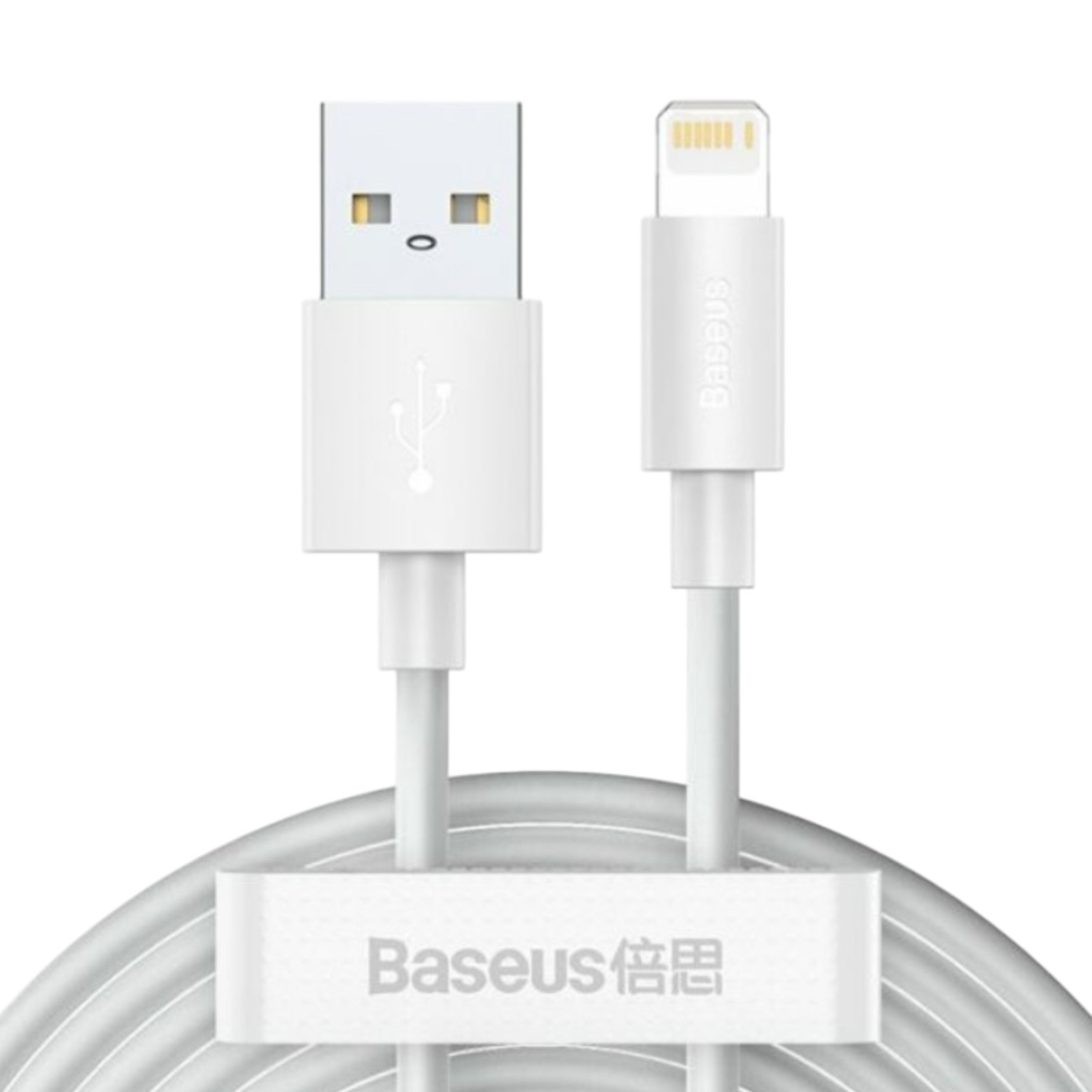 Baseus Кабель Simple Wisdom Data Cable Kit USB to iP 2.4A 1.5m. White TZCALZJ-02
