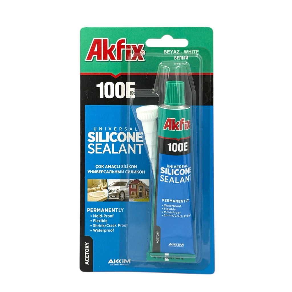 AKFIX 100E Универсальный силиконовый герметик в тюбике 50мл. (белый)