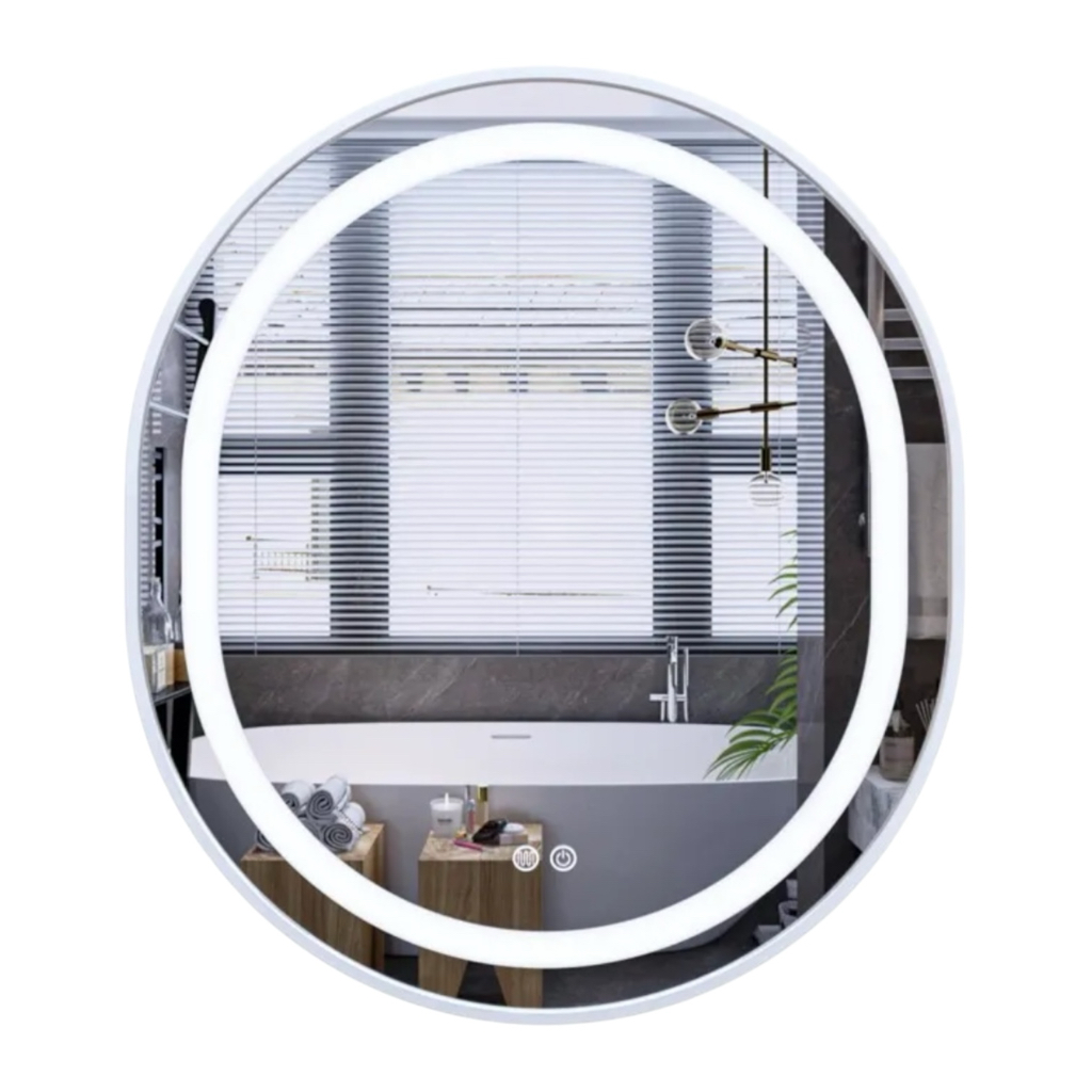 MIXXUS Premium ELLIPSE MV05-80x70-REVERSE WHITE Дзеркало (LED Touch, Anti-fog, димер (3-6,5kK)) (MP6645)