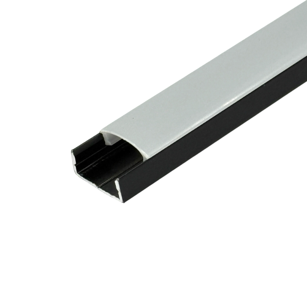 Профиль для LED-ленты накладной 2м. ЧЕРНЫЙ (белый матовый рассеиватель) ПФ-18/7 1022702