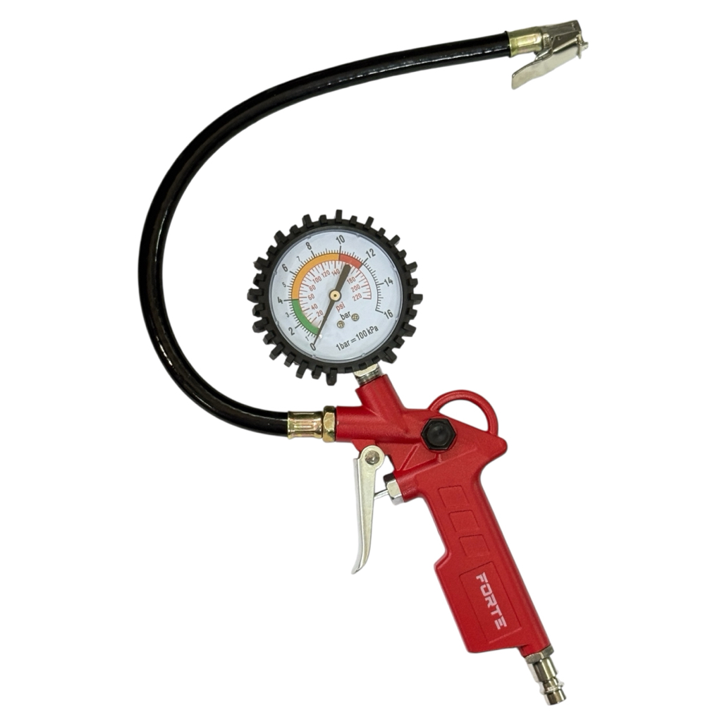 FORTE TIG-6316 Пістолет для підкачки коліс 1-6 Bar пневматичний з манометром Ø63мм. 32143