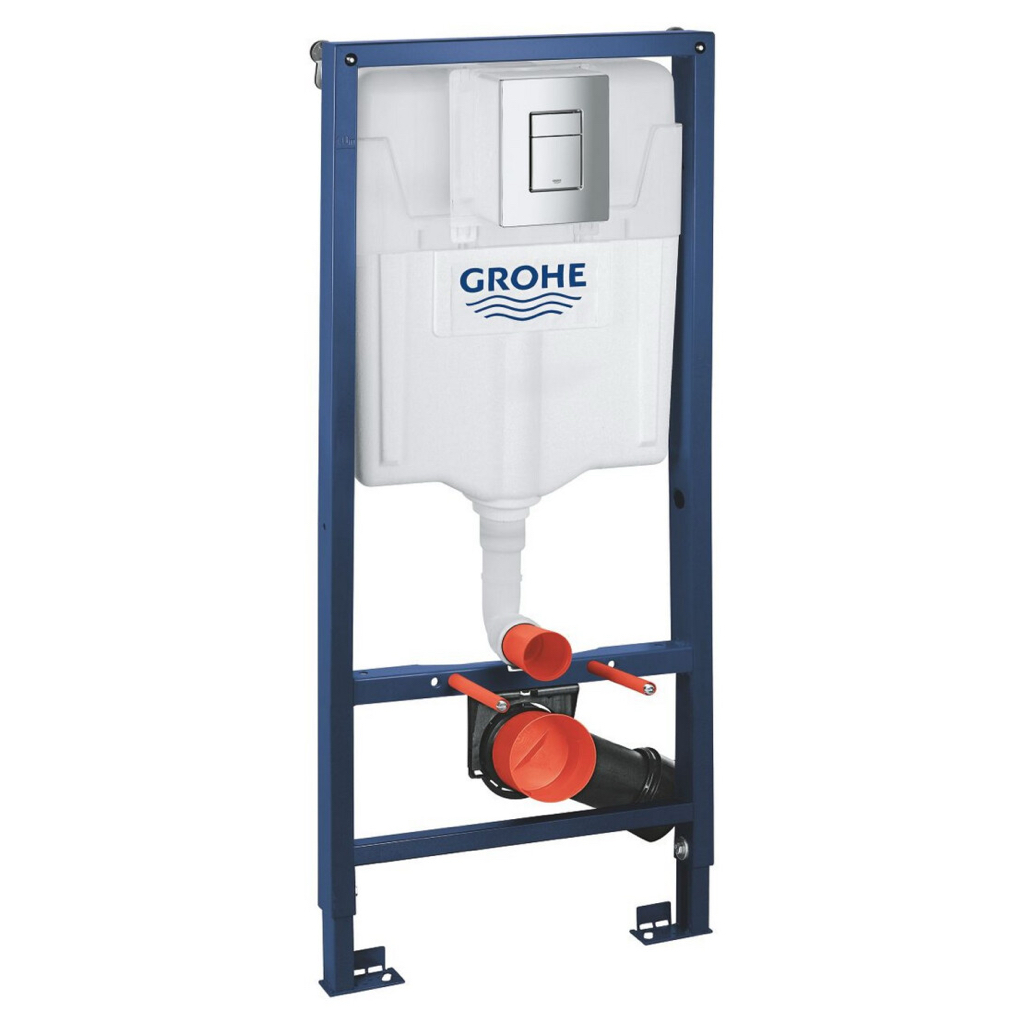 GROHE RAPID SL 3в1 Інсталяція для підвісного унітазу (бачок, кріплення, кнопка хром - подвійний. злив) 38772001