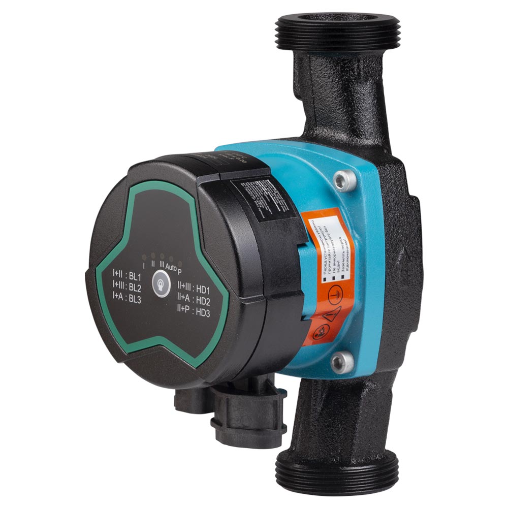 AQUATICA GPA25-8/180 III Насос циркуляційний енергозберігаючий 5-60Вт Hmax 8м Qmax 63л/хв Ø1½