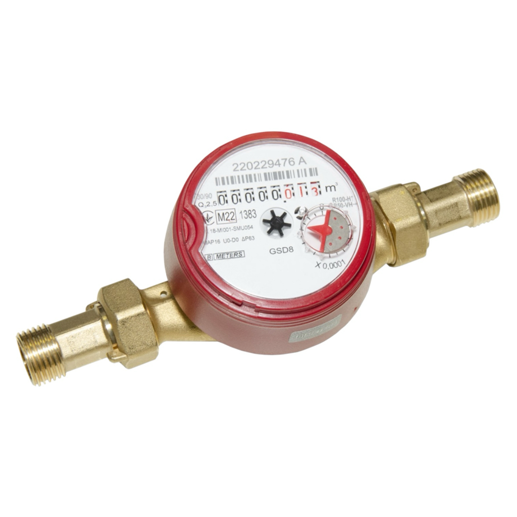 BMETERS GSD8-I Лічильник гарячої води з монтажним комплектом DN15 1/2