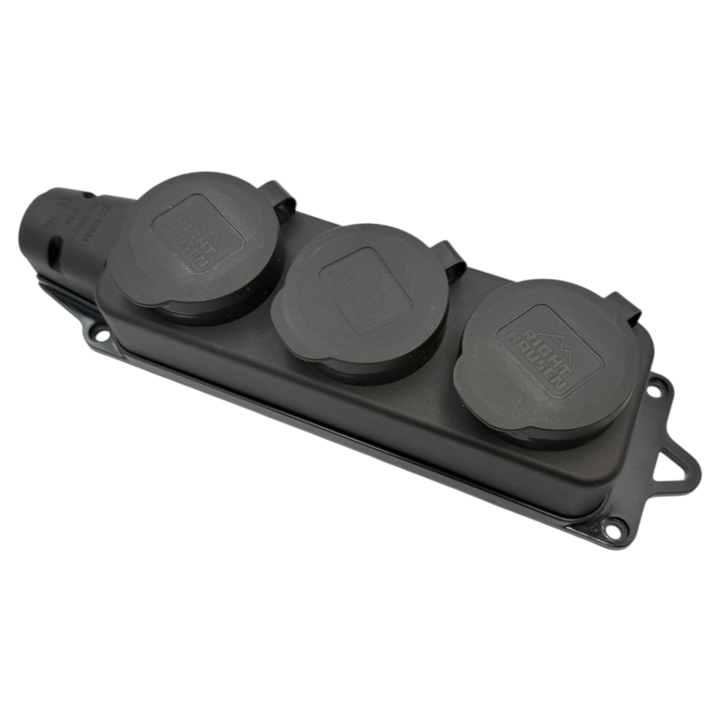 RightHausen Колодка для удлинителя 3-я с/из каучуковая 250В 16A IP44 HN-084032N
