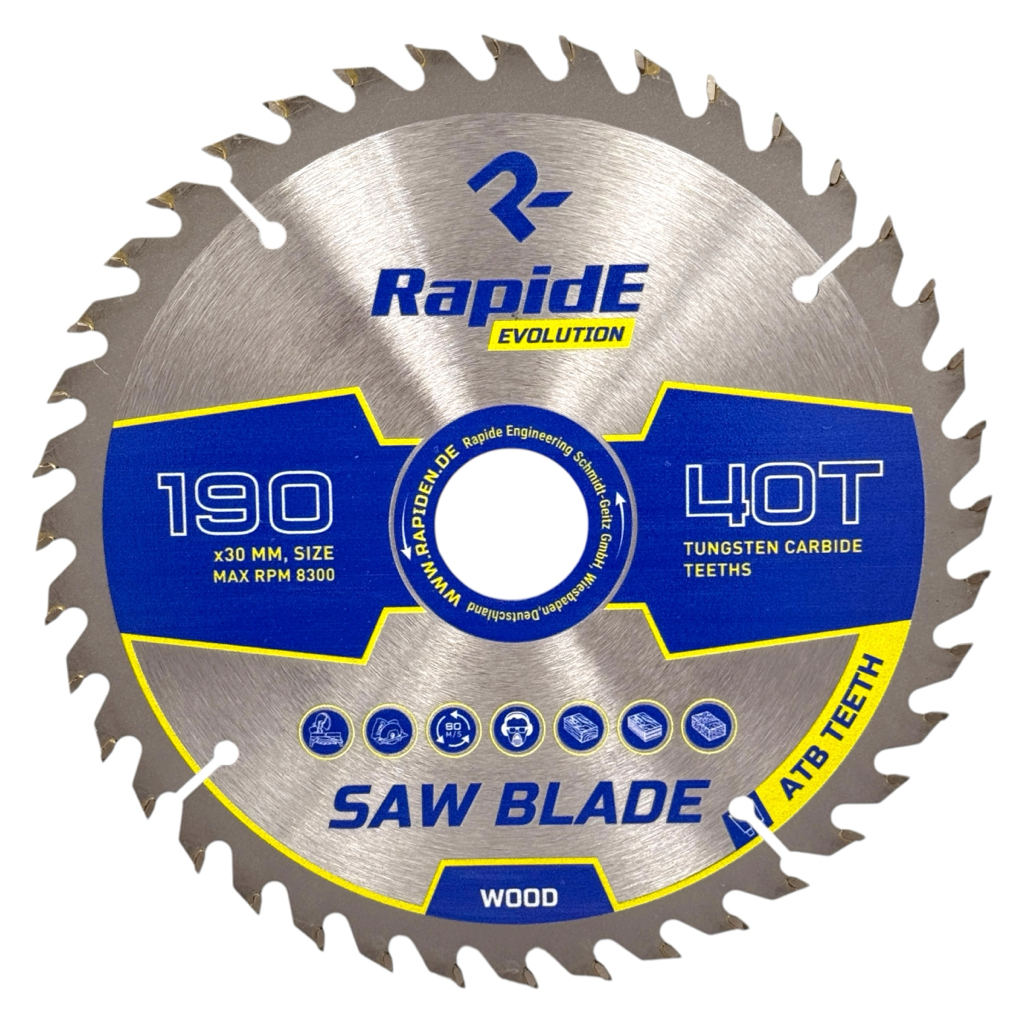 RAPIDE Basic Series Диск пильний по дереву Ø190*30мм. (40зуб.) RAHФ-00003207