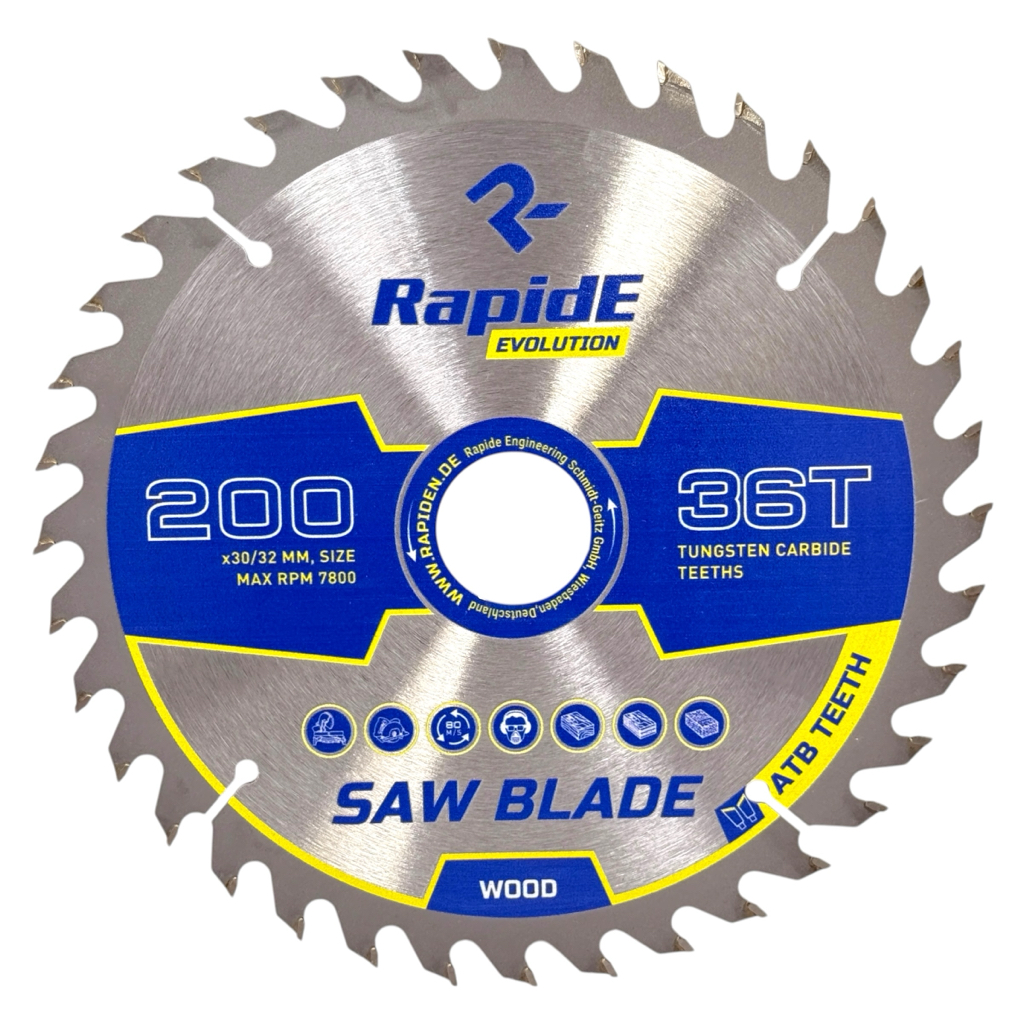 RAPIDE Basic Series Диск пильний по дереву Ø200*30/32мм. (36зуб.) RAHФ-00001412