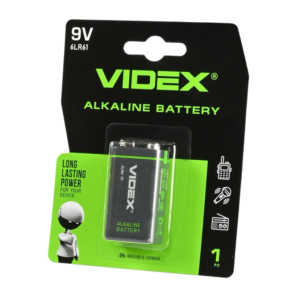 VIDEX Крона 6LR61/9V ALKALINE