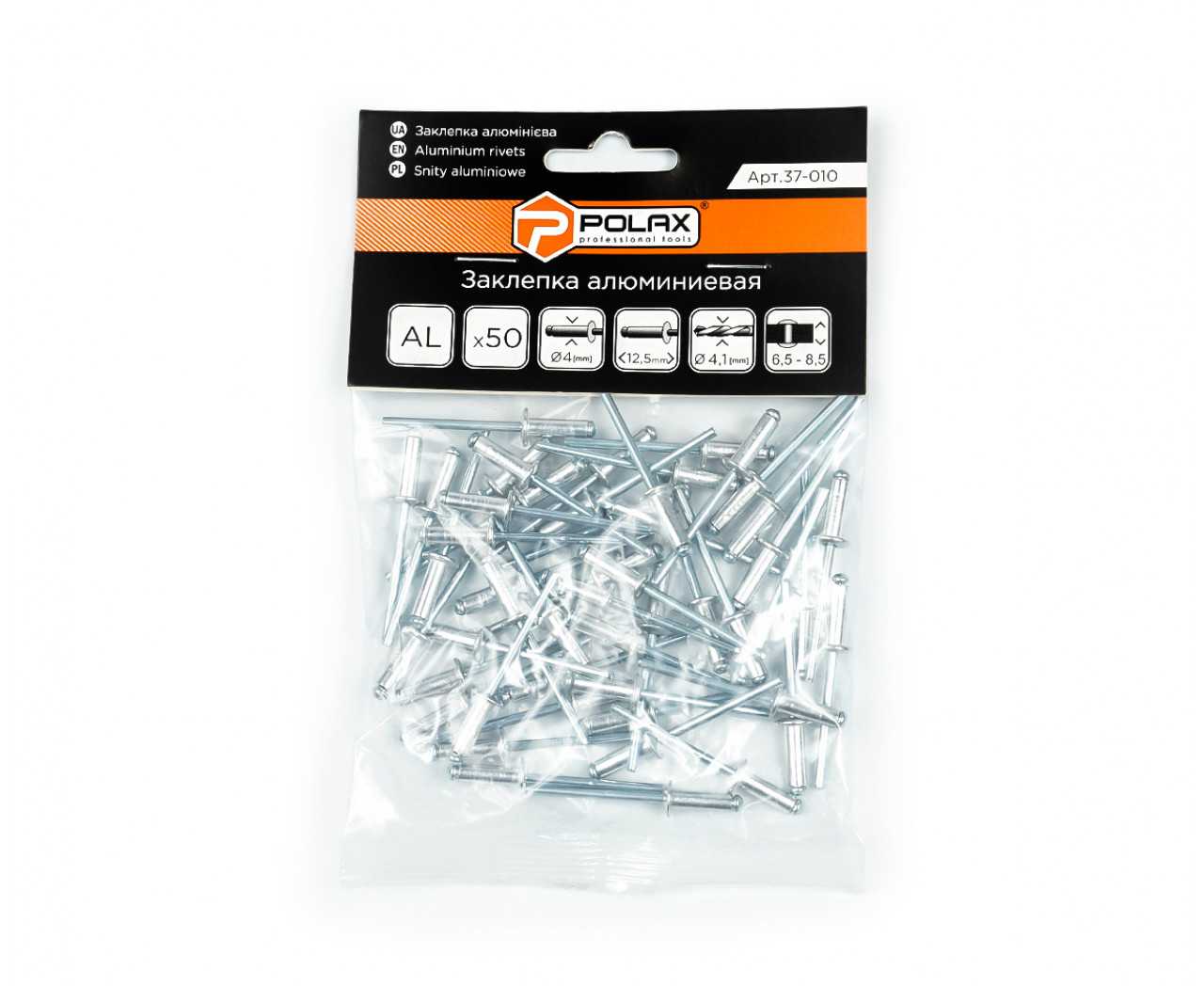 POLAX Заклёпки 4*12,5мм. (50шт.) 37-010