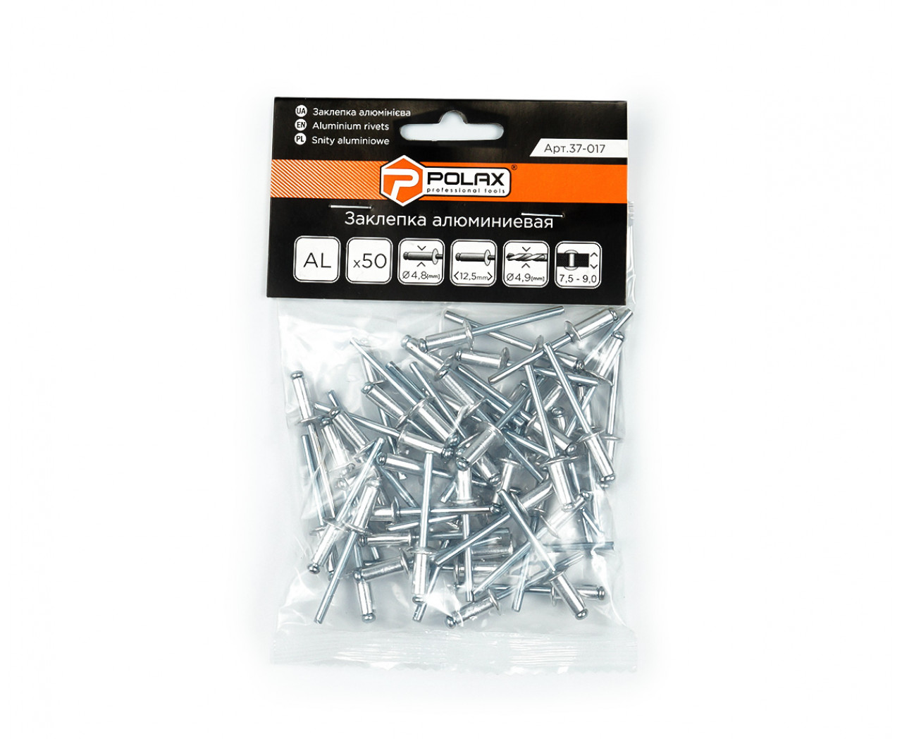 POLAX Заклёпки 4,8*12,5мм. (50шт.) 37-017