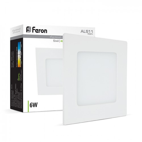 Feron LED-Світильник вбудований 6W 4000K 360Lm (білий) AL511