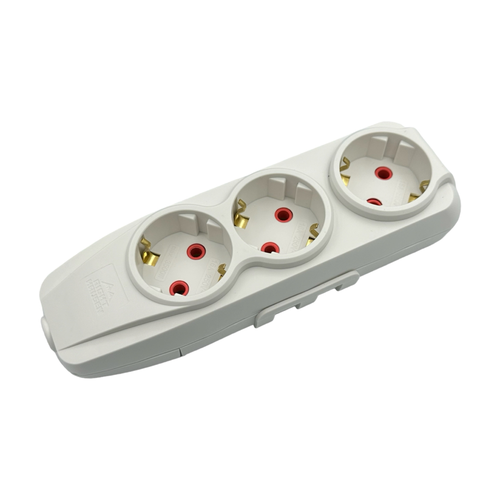 RightHausen KRIS Колодка для удлинителя 16A IP20 3-я с/з (белая) HN-082041