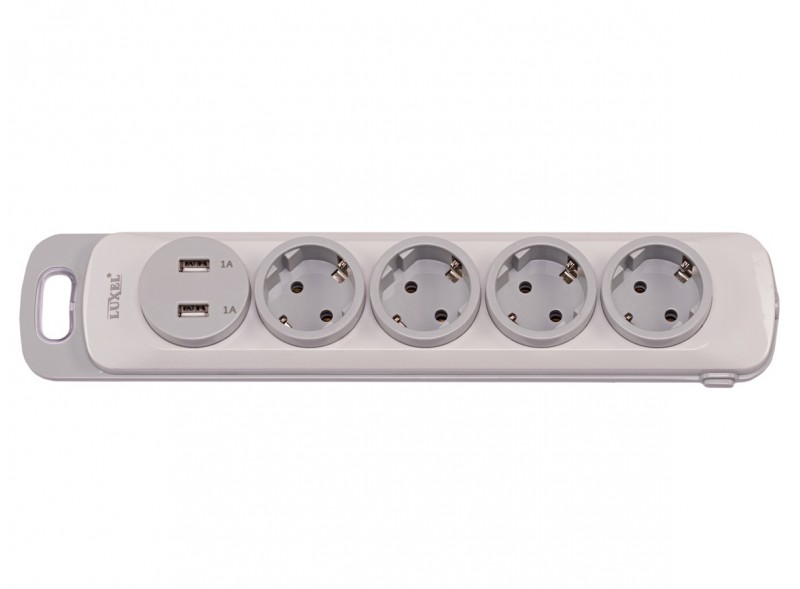 LUXEL Колодка для подовжувача 4-а з/з + 2 *USB 4351