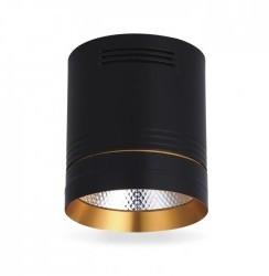 Feron LED-світильник акцентний накладний COB 10W 4000K (чорне/золото) AL542