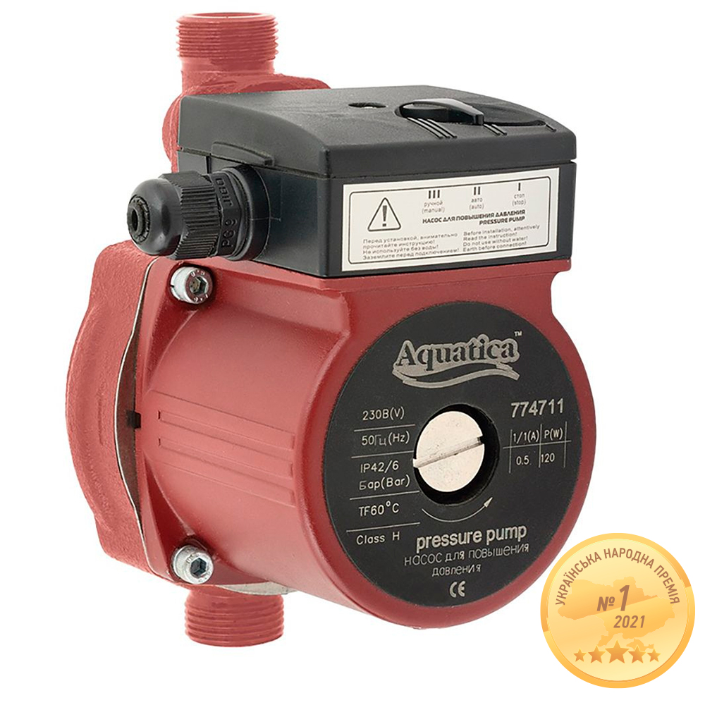AQUATICA Насос для підвищення тиску 120Вт Hmax 9м Qmax 30л/хв Ø¾