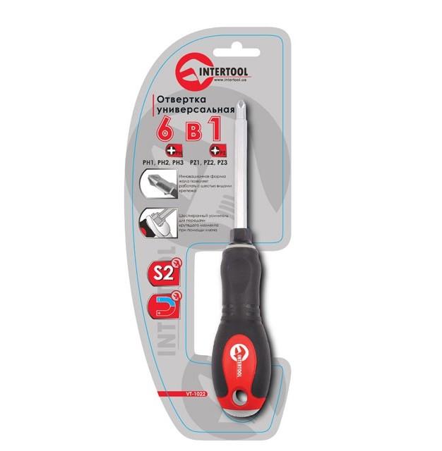 INTERTOOL Отвёртка крестовая 6в1 VT-1022