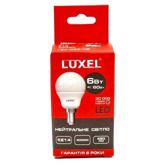 LUXEL LED-Лампа ECO шар 6w E14 4000K 056-NE