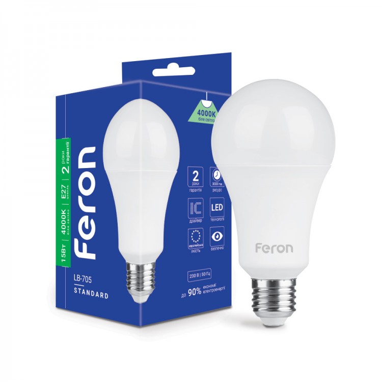 Feron LED-Лампа 15w 4000k E27 LB-705