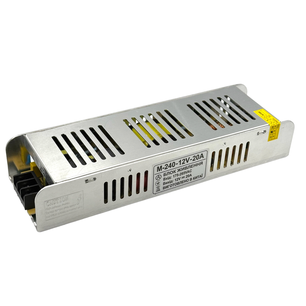 Блок живлення 240W 12V IP20 224*68*40мм. M-240-12V-20A